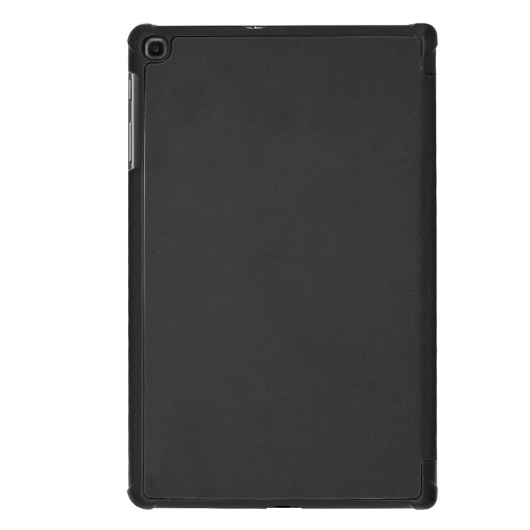 Ultra Lightweight Tri-Fold Stand PU Leather Hard PC Protective Cover for Samsung Galaxy TAB A 10.1 2019 SM-T510 / SM-T515 - Black