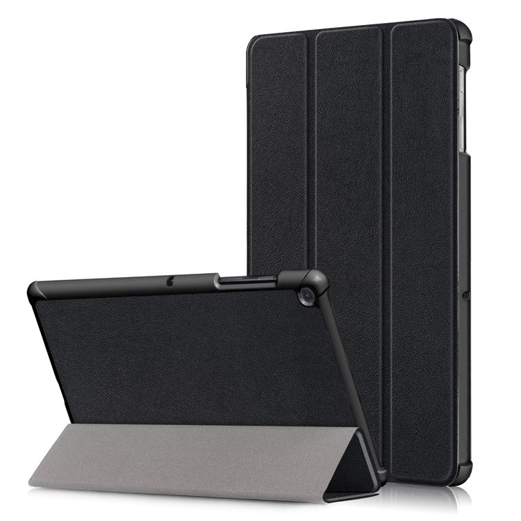 PU Leather Smart Case with Stable Tri-fold Stand Stand for Samsung Galaxy Tab S5e SM-T720/SM-T725 - Black