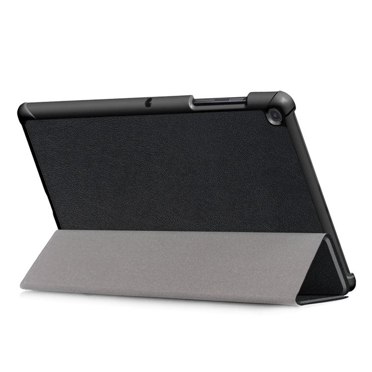 PU Leather Smart Case with Stable Tri-fold Stand Stand for Samsung Galaxy Tab S5e SM-T720/SM-T725 - Black