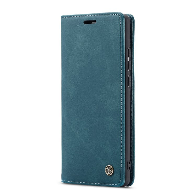 CASEME 013 Series Auto-absorbed Leather Wallet Case for Samsung Galaxy A50 - Blue