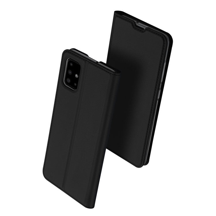 DUX DUCIS Skin Pro Series Anti-Yellowing Inner Flip Leather Case with Card Slot for Samsung Galaxy A51 - Black