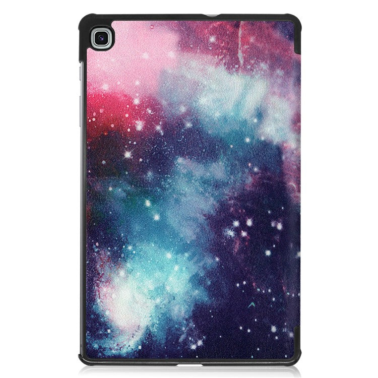 Pattern Printing Tri-fold Stand Leather Tablet Shell for Samsung Galaxy Tab S6 Lite (2024) / (2022) / (2020) - Cosmic Space