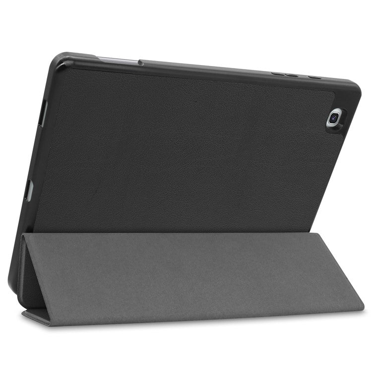 For Samsung Galaxy Tab S6 Lite (2024) / (2022) / (2020) Tri-fold with Stand Leather Smart Case with Pen Slot - Black