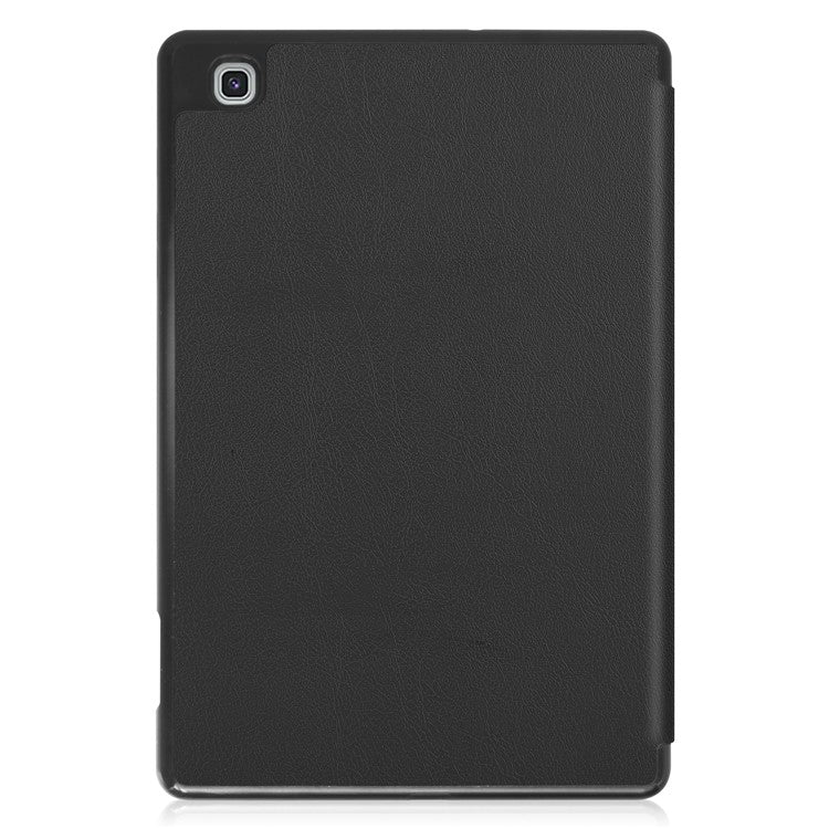 For Samsung Galaxy Tab S6 Lite (2024) / (2022) / (2020) Tri-fold with Stand Leather Smart Case with Pen Slot - Black