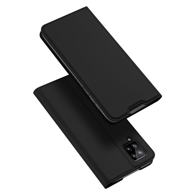 DUX DUCIS Skin Pro Series for Samsung Galaxy A12/M12 Stand Functions Folio Flip Leather Case with Card Holder - Black