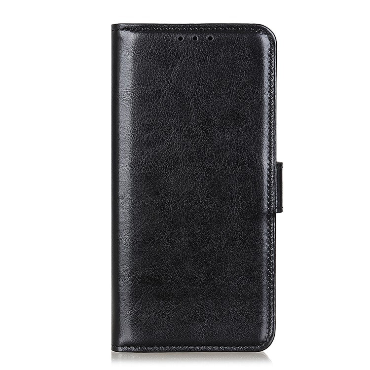 Anti-scratch Crazy Horse Texture Wallet Stand Leather Protector Phone Case Cover for Samsung Galaxy A52 4G/5G / A52s 5G - Black