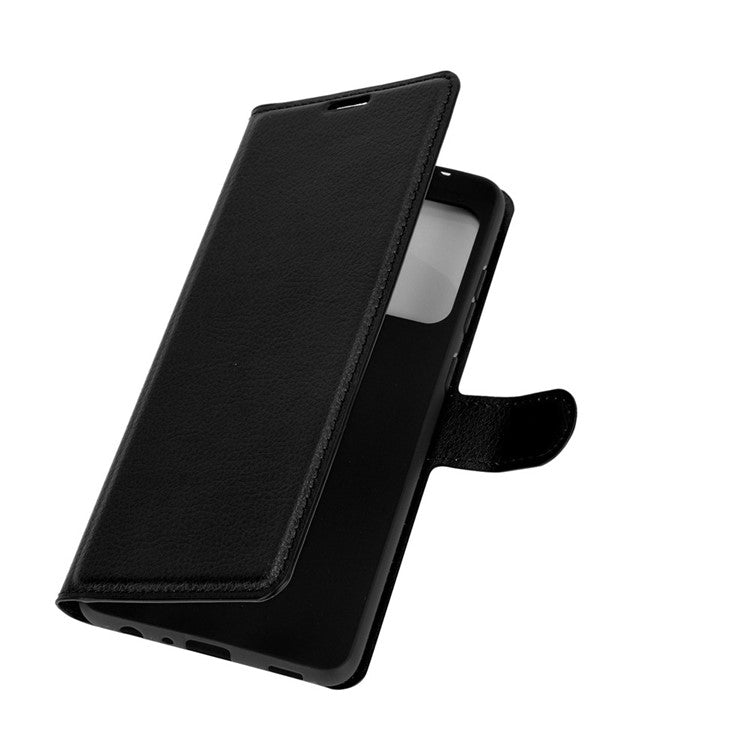 Litchi Texture Leather Wallet Stand Design Phone Cover for Samsung Galaxy A52 4G/5G / A52s 5G - Black