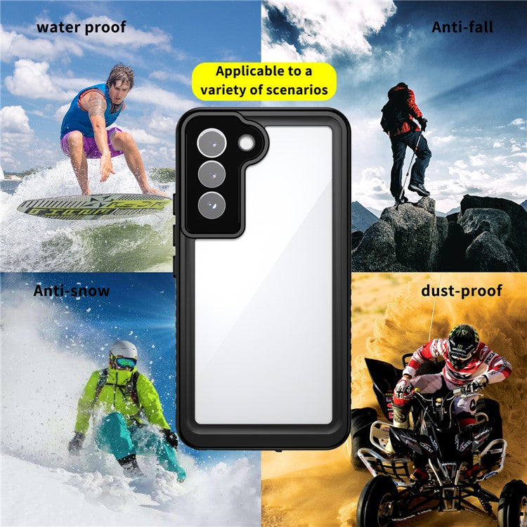 REDPEPPER FS Series for Samsung Galaxy S22 5G Transparent IP68 Waterproof Phone Case IP6X Dust-proof Defender Shell Support Fingerprint Unlock