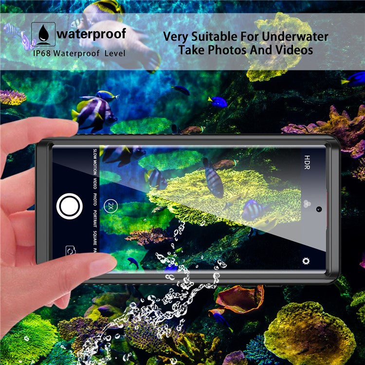 REDPEPPER FS Series Waterproof Case for Samsung Galaxy S22 Ultra 5G Transparent Hybrid Back Phone Cover [Support Fingerprint Unlock] IP68 IP6X