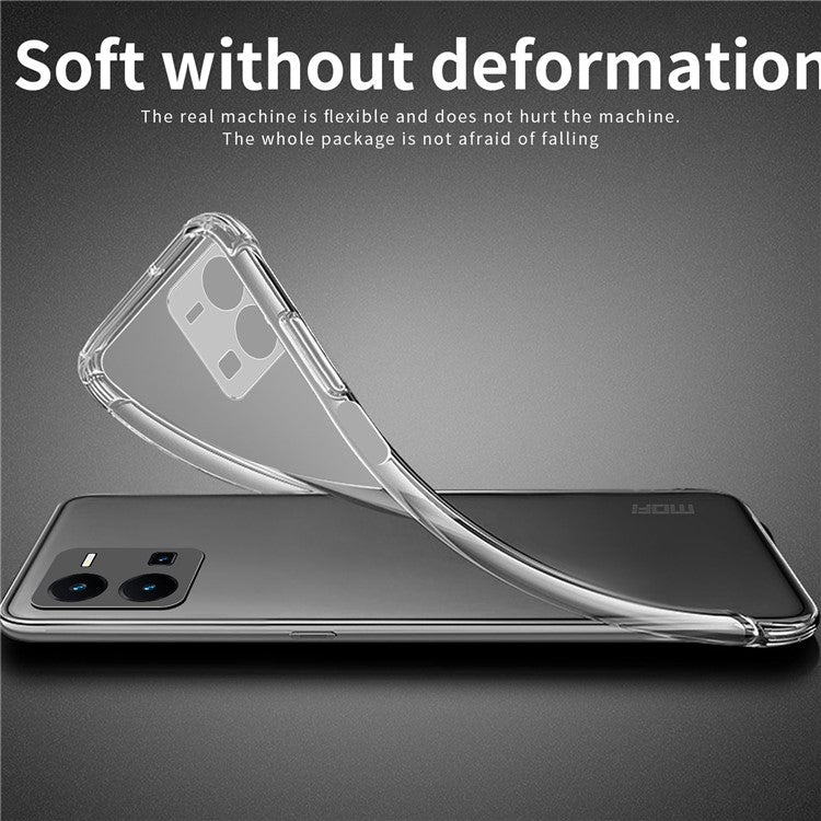 MOFI For vivo Y35 4G (2022) Soft TPU Cover Anti-drop Transparent Cell Phone Case with Independent Key