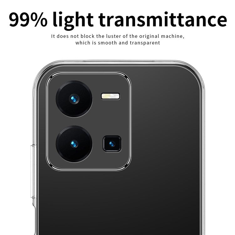 MOFI For vivo Y35 4G (2022) Soft TPU Cover Anti-drop Transparent Cell Phone Case with Independent Key