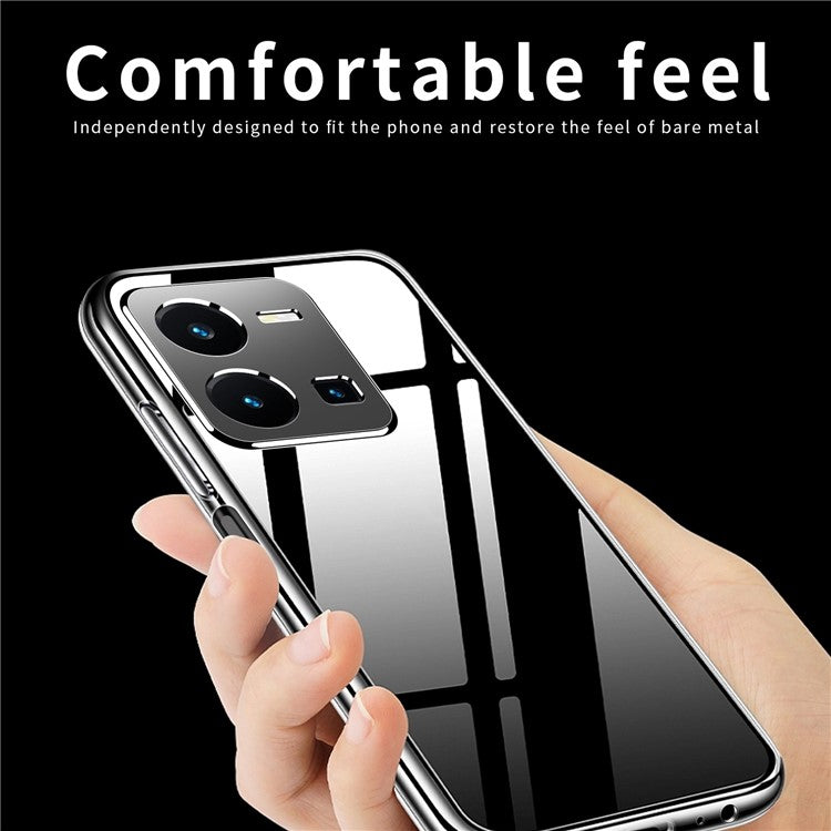 MOFI For vivo Y35 4G (2022) Soft TPU Cover Anti-drop Transparent Cell Phone Case with Independent Key