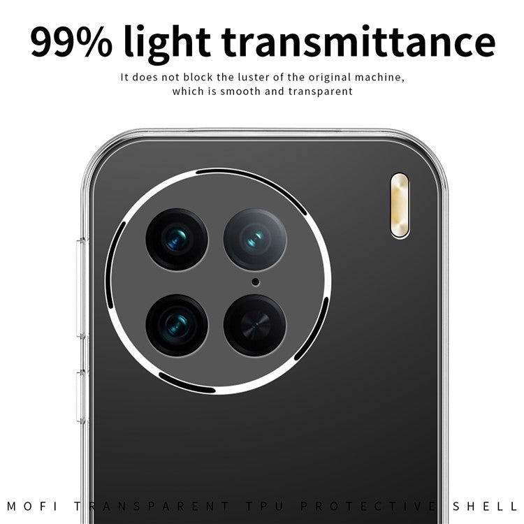 MOFI Crystal Clear Phone Case for vivo X90 5G Anti-Drop Soft TPU Mobile Phone Cover