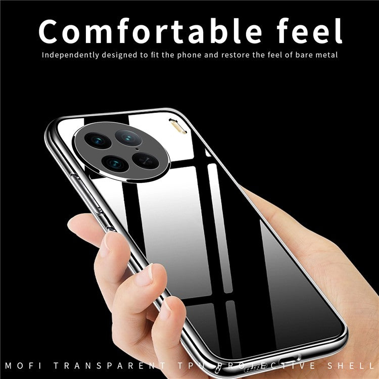 MOFI Crystal Clear Phone Case for vivo X90 5G Anti-Drop Soft TPU Mobile Phone Cover