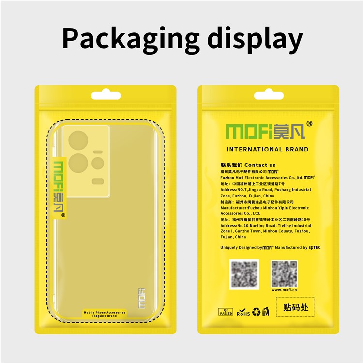 MOFI Phone Case for vivo iQOO 11 5G, Drop-proof Transparent Protective Soft TPU Mobile Phone Cover