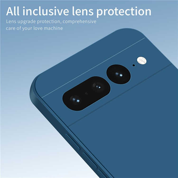 PINWUYO JK TPU-2 Series for Google Pixel 7 Pro 5G Phone Case Fiber Flocking Lining Protective TPU Cover - Dark Blue