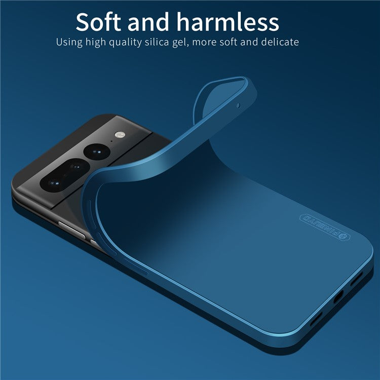 PINWUYO JK TPU-2 Series for Google Pixel 7 Pro 5G Phone Case Fiber Flocking Lining Protective TPU Cover - Dark Blue