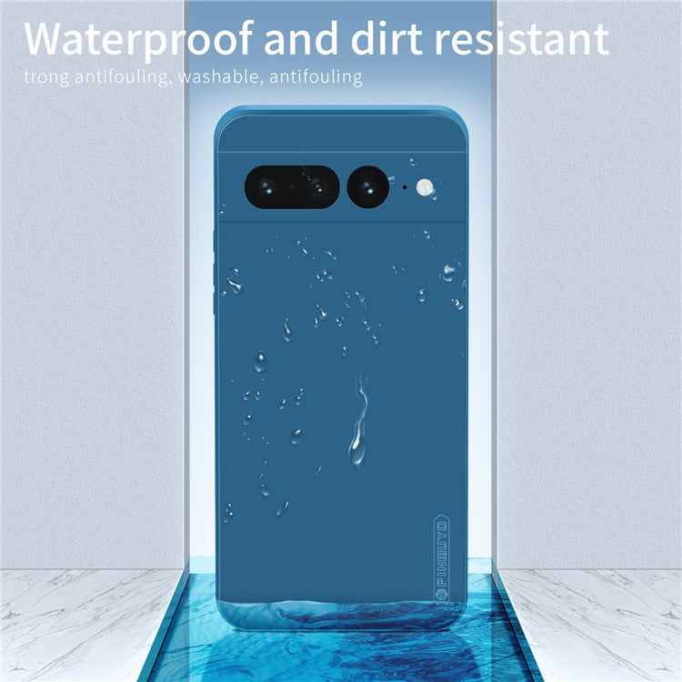 PINWUYO JK TPU-2 Series for Google Pixel 7 Pro 5G Phone Case Fiber Flocking Lining Protective TPU Cover - Dark Blue