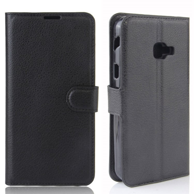 Litchi Skin Wallet Leather Stand Case for Samsung Galaxy Xcover 4s / Xcover 4 G390F - Black