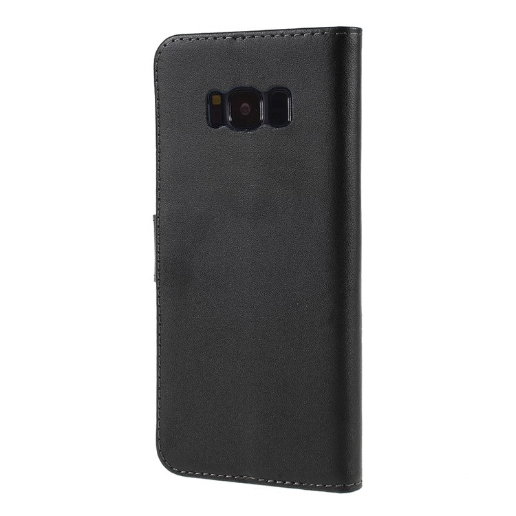 For Samsung Galaxy S8 G950 Well-Selected Split Leather Wallet Phone Accessory Shell - Black