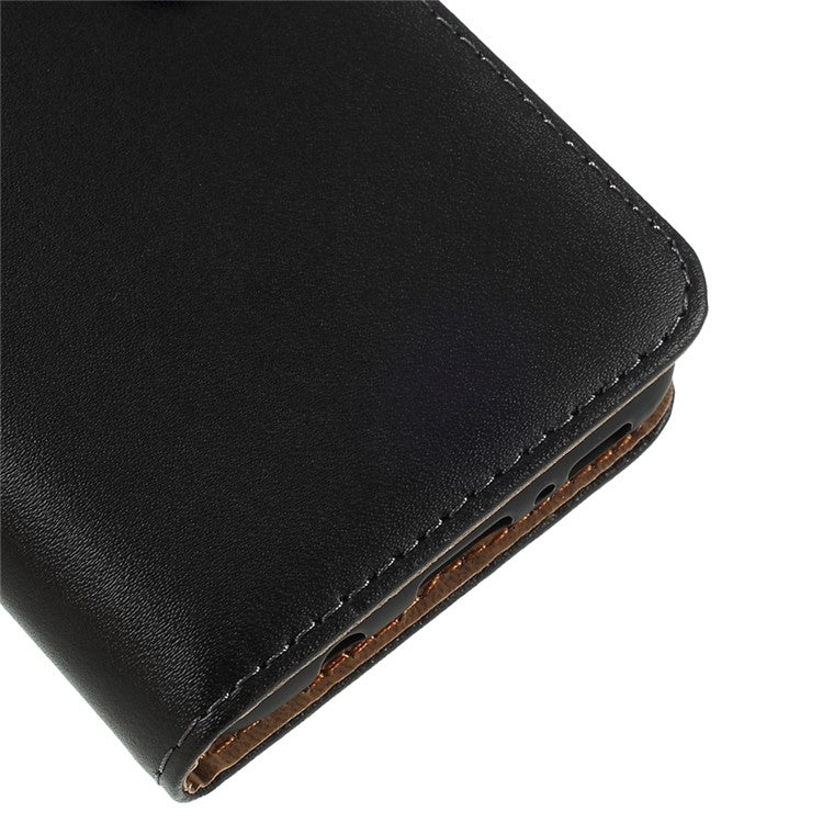 For Samsung Galaxy S8 G950 Well-Selected Split Leather Wallet Phone Accessory Shell - Black