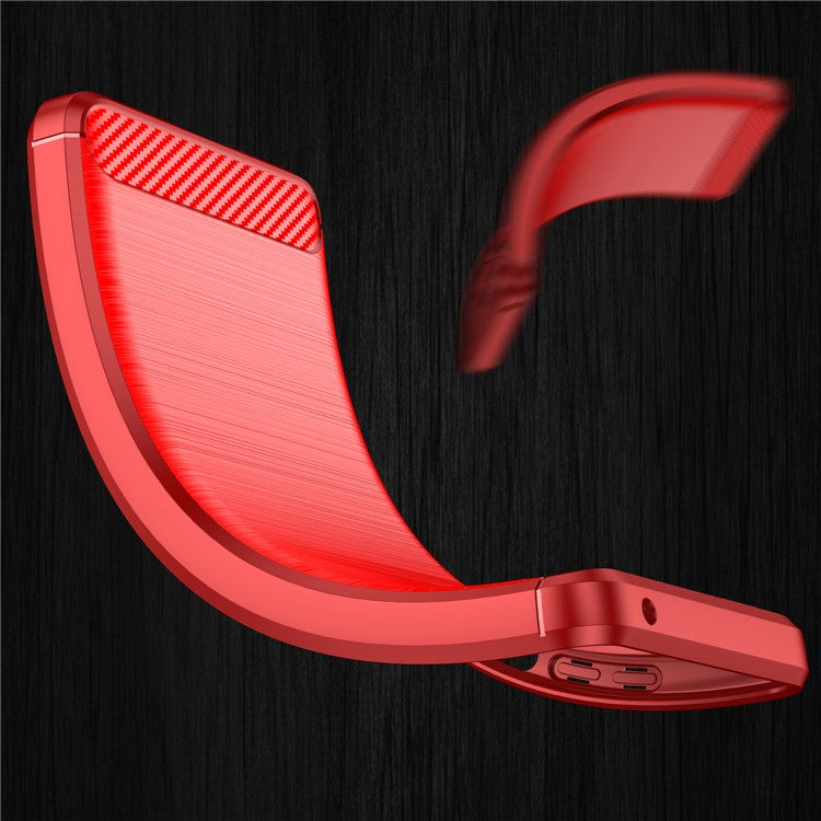 1.8mm TPU Case Carbon Fiber Texture Fine Workmanship Brushed Surface Bendable Phone Cover for Sony Xperia 1 III 5G - Red