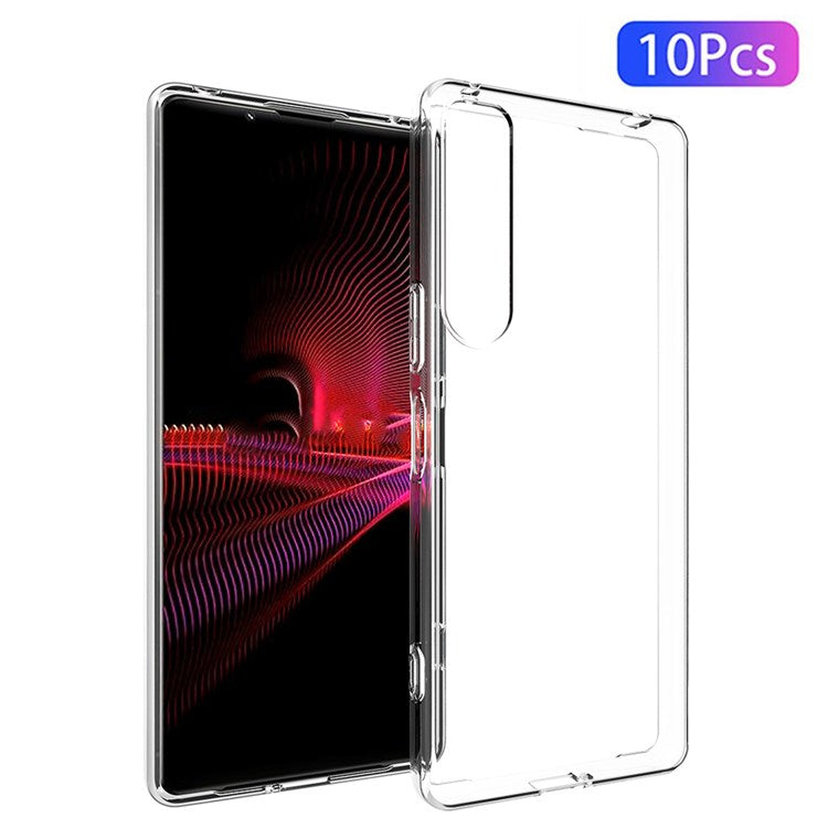 10Pcs/Pack Clear TPU Phone Case for Sony Xperia 1 IV, Inner Watermark-Free Wear-Resistant Soft Back Cover