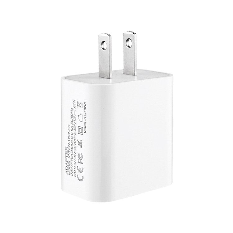 20W PD Intelligent Quick Charging Wall Charger Portable Travel Charger for iPhone Huawei Xiaomi Samsung Mobile Phones [US Plug]