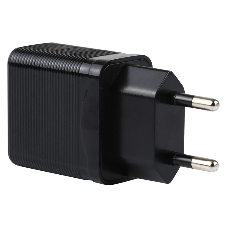 LZ-728 2 in 1 QC 3.0 18W [EU Plug] Travel Charger + USB to Lightning 8 Pin Data Cable, 1m - Black