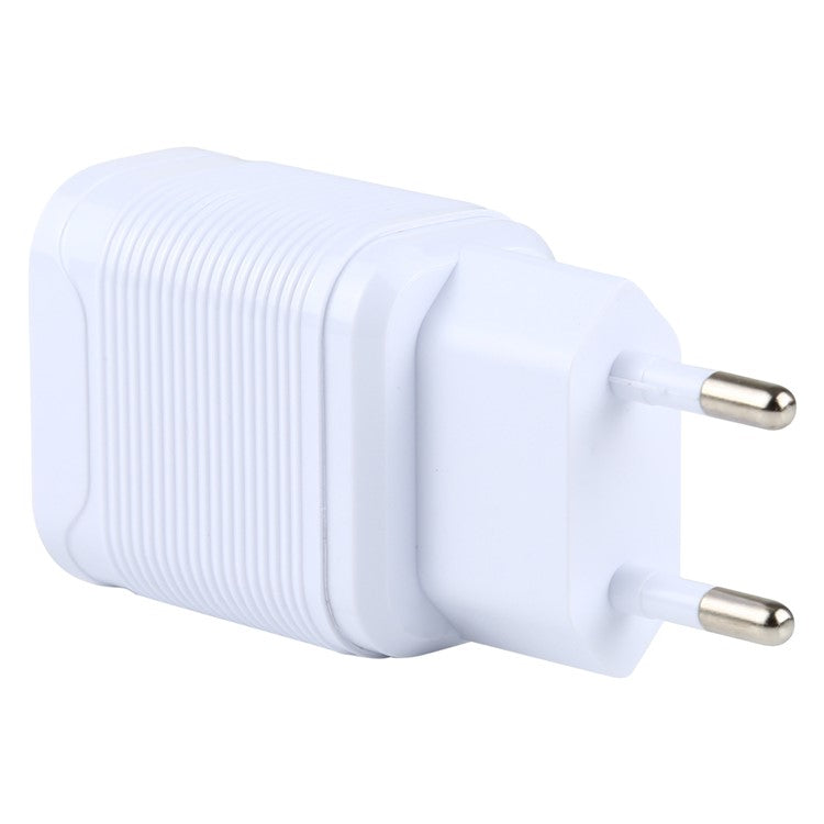 LZ-728 2 in 1 QC 3.0 18W [EU Plug] Travel Charger + USB to Lightning 8 Pin Data Cable, 1m - White