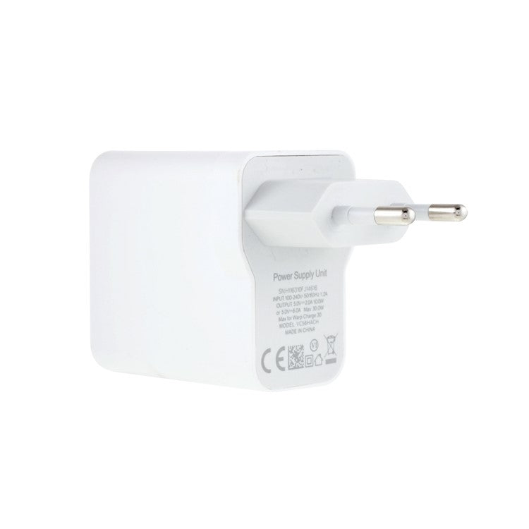 EU Plug 30W 6A Fast Charging Travel Charger Power Adapter for Oppo Reno3 Pro/Reno3 Pro (Non-OEM, Material Assembly)