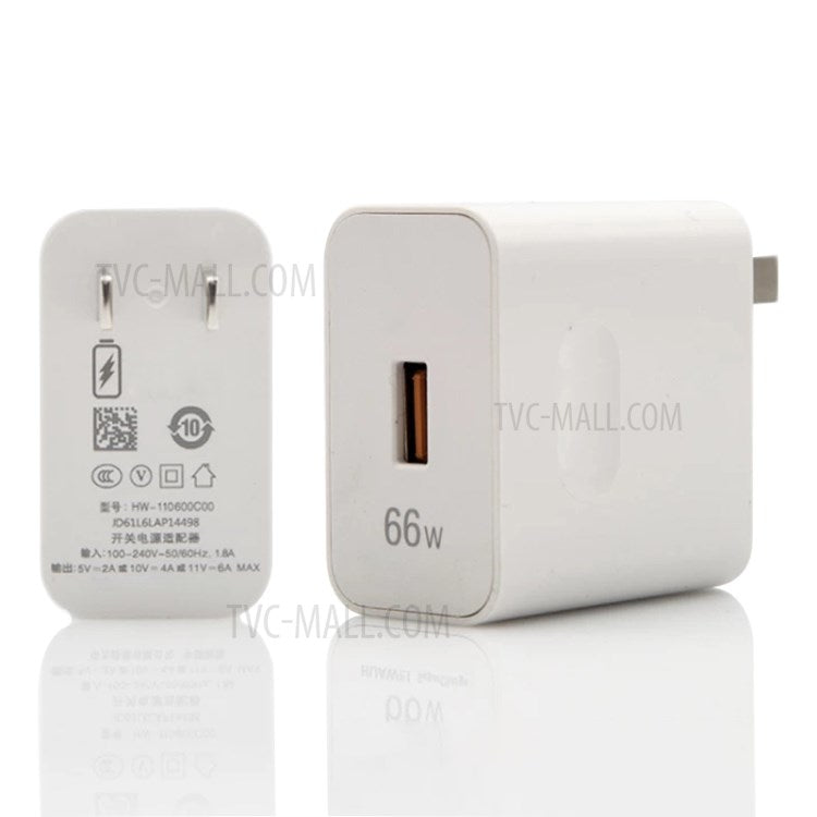 66W Fast Charging USB Wall Charger Power Adapter for Huawei Mate 40/P40 Pro/nova 8 SE - CN Plug