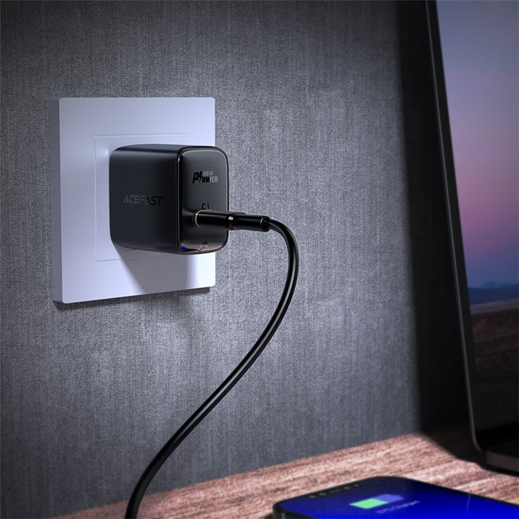 ACEFAST A3 PD20W USB C Single Port Wall Charger Power Adapter US Plug - White