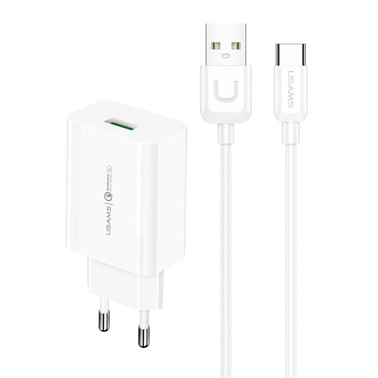 USAMS US-T48 T22 18W Fast Charging EU Plug Travel Charger + Type-C Cable Kit