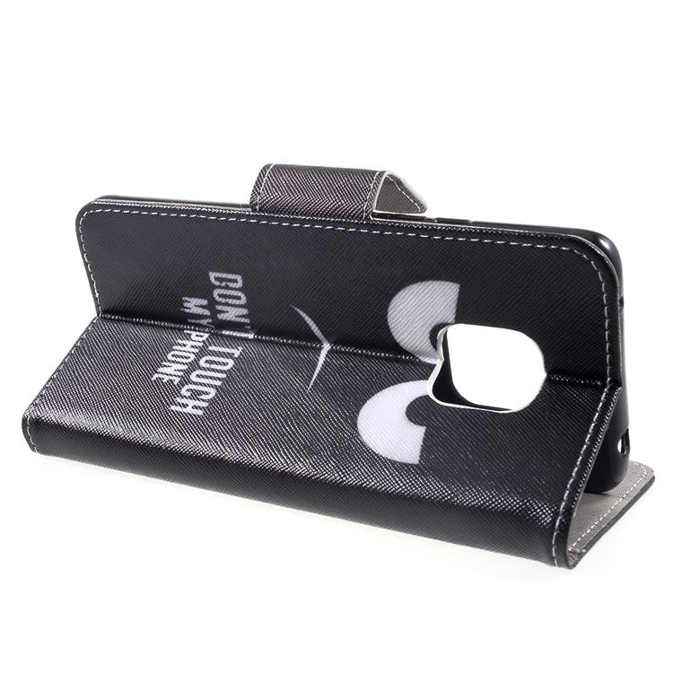 Cross Texture Pattern Printing Wallet Leather Case for Huawei Mate 20 Pro - Do Not Touch My Phone