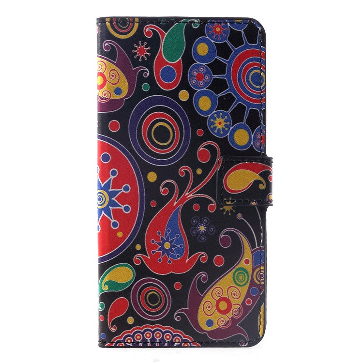 Pattern Printing PU Leather Magnetic Wallet Stand Protective Cover for Huawei Mate 20 Pro - Abstract Pattern