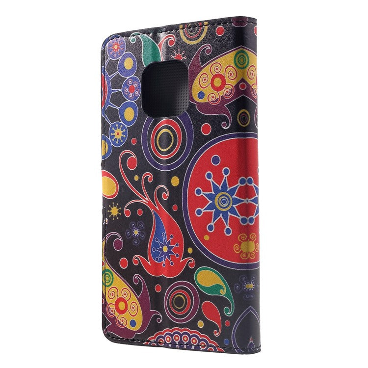 Pattern Printing PU Leather Magnetic Wallet Stand Protective Cover for Huawei Mate 20 Pro - Abstract Pattern