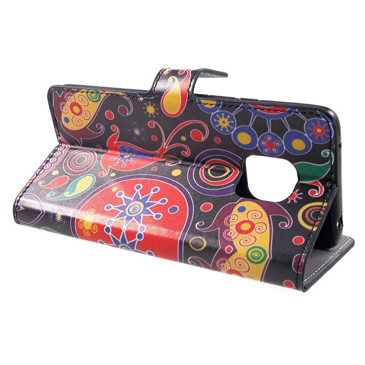 Pattern Printing PU Leather Magnetic Wallet Stand Protective Cover for Huawei Mate 20 Pro - Abstract Pattern