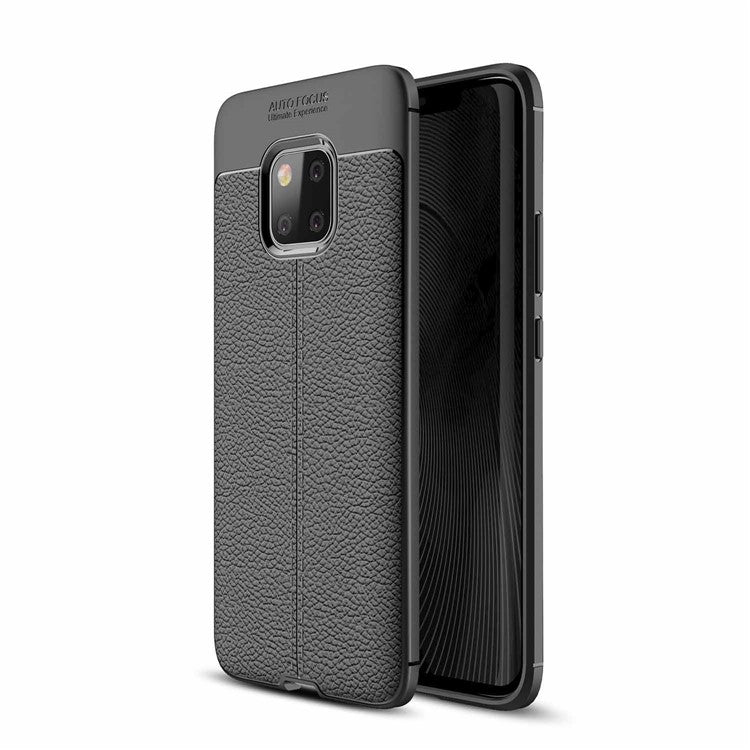 Litchi Texture TPU Back Case for Huawei Mate 20 Pro - Black