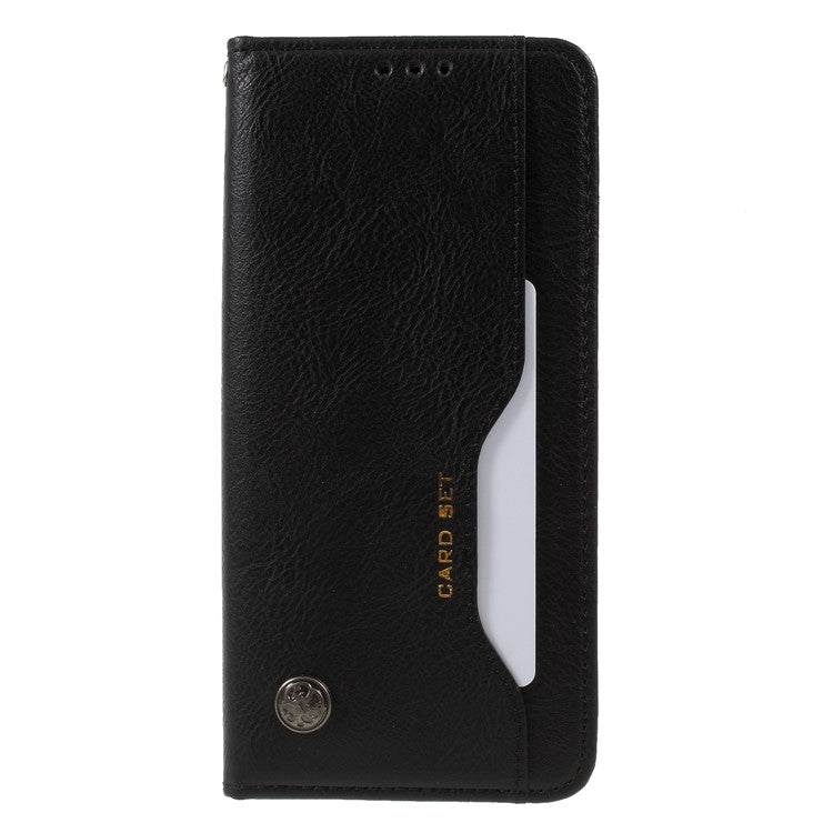 PU Leather Auto-absorbed Stand Wallet Phone Cover for Huawei Mate 20 Pro - Black