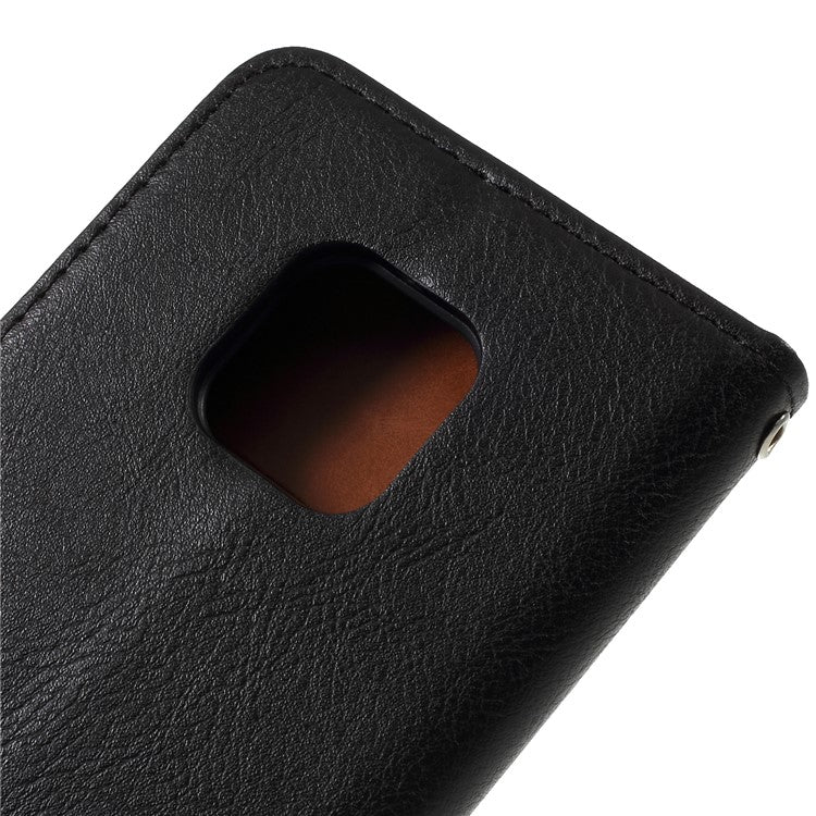 PU Leather Auto-absorbed Stand Wallet Phone Cover for Huawei Mate 20 Pro - Black