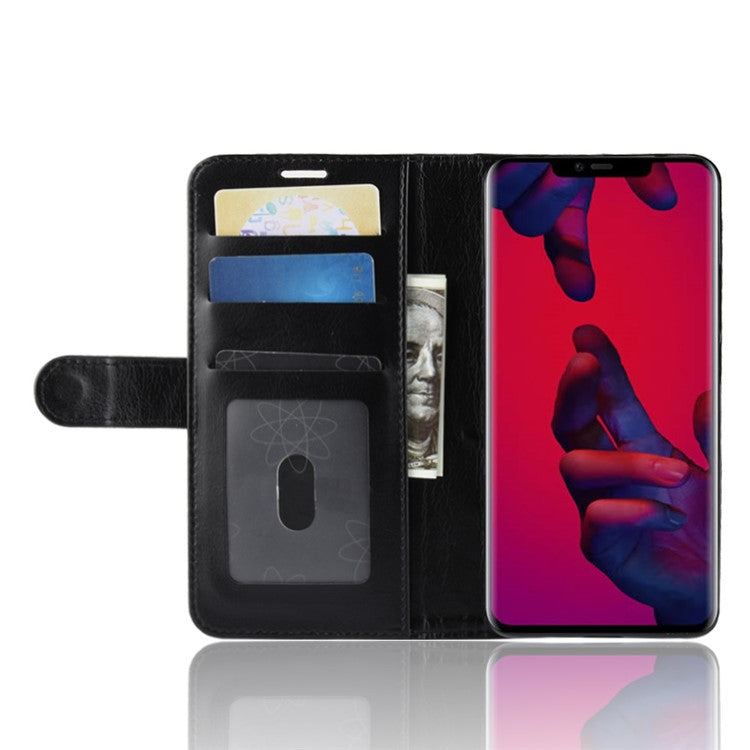 Crazy Horse Wallet Stand Leather Case for Huawei Mate 20 Pro - Black