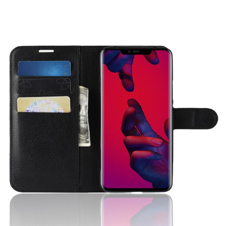 Litchi Texture Wallet Protective Leather Case for Huawei Mate 20 Pro - Black