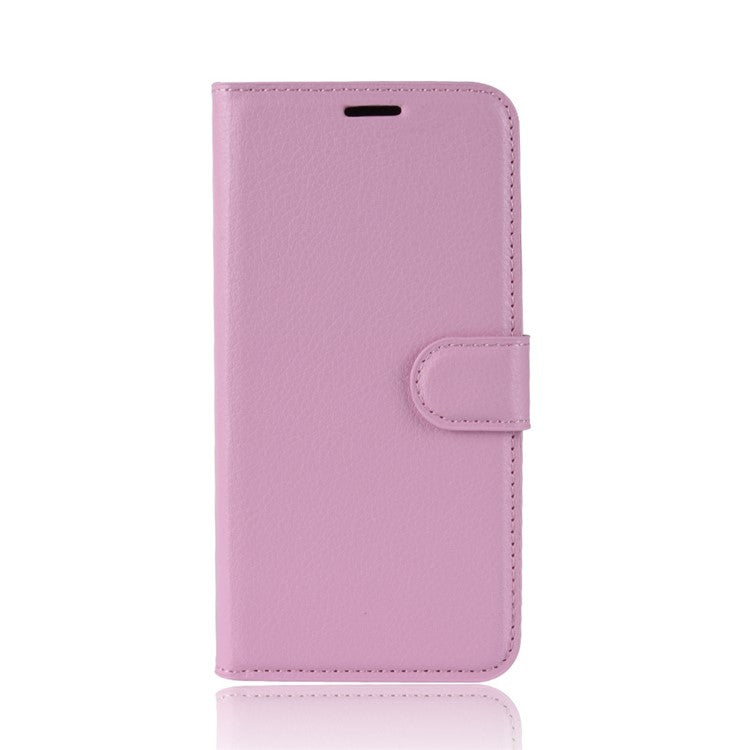 Litchi Texture Flip Leather Phone Cover with [Wallet Stand] for Huawei Mate 20 Pro - Pink