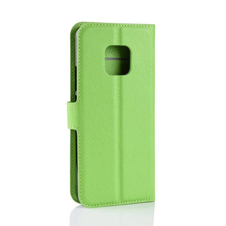 Litchi Texture Wallet Stand Leather Mobile Casing for Huawei Mate 20 Pro - Green