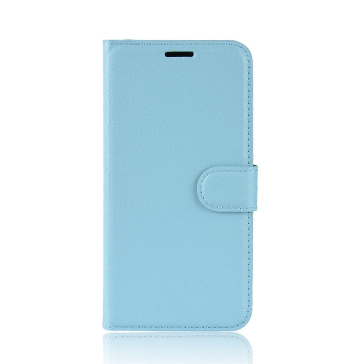 Litchi Texture Wallet Leather Magnetic Cell Phone Case for Huawei Mate 20 Pro - Blue