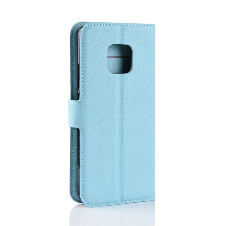 Litchi Texture Wallet Leather Magnetic Cell Phone Case for Huawei Mate 20 Pro - Blue