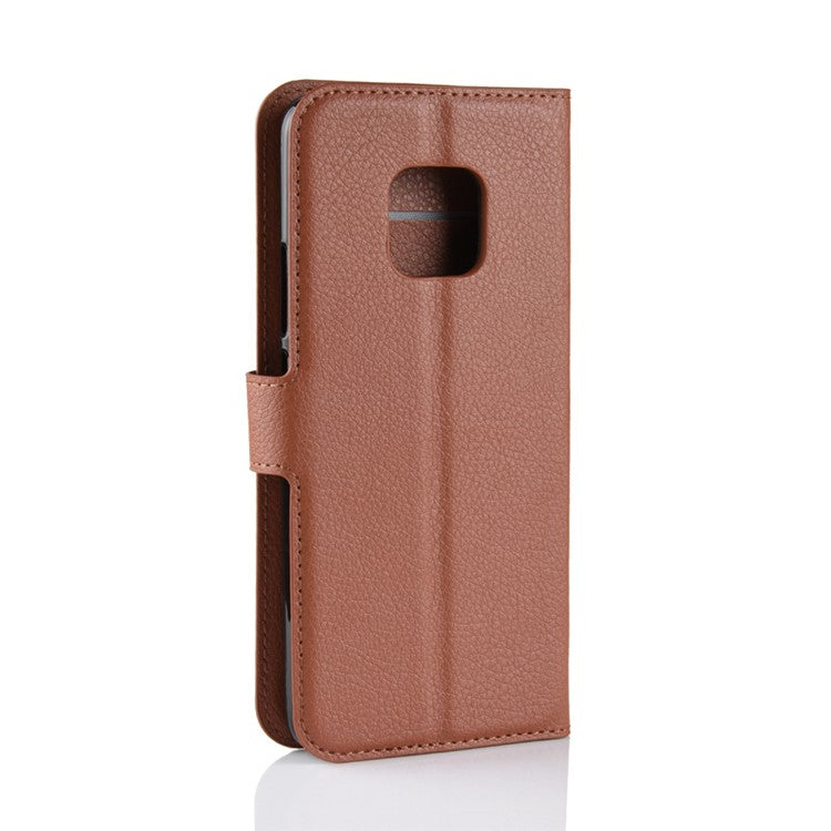 Litchi Texture Wallet Leather Cover Protector for Huawei Mate 20 Pro - Brown