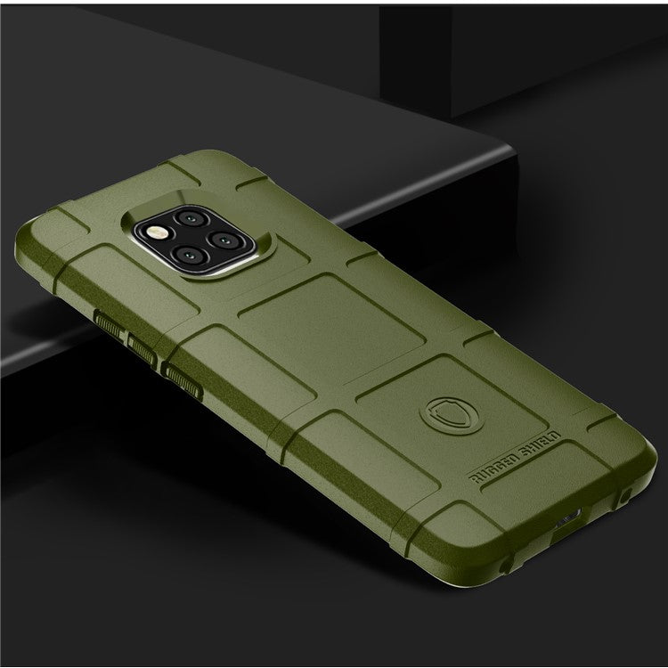 Anti-shock  Square Grid Texture TPU Protection Phone Casing for Huawei Mate 20 Pro - Army Green