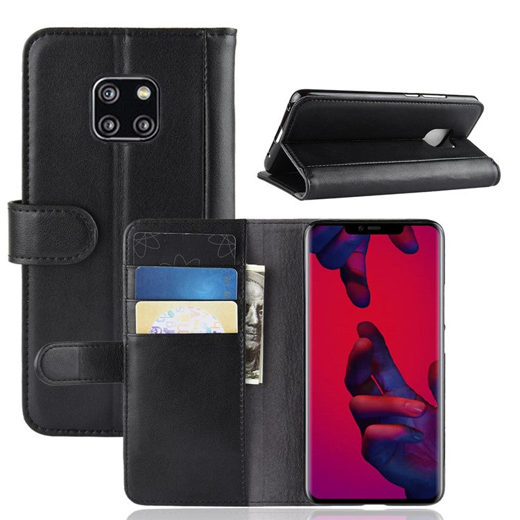 Split Leather Mobile Phone Case for Huawei Mate 20 Pro - Black